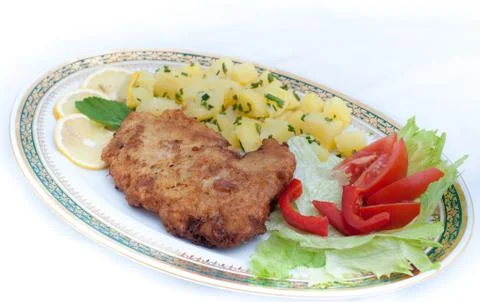 Vienna steak with vegetables Stock Photos
