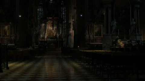 Vienna  Stepehn's Cathedral interior _2 = Stock Footage 45385552