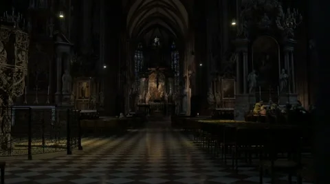 Vienna Stephen's Cathedral altar  Stock Footage 45425003