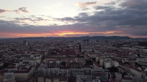 Vienna Sunset Aero View Stock-Footage 200921352