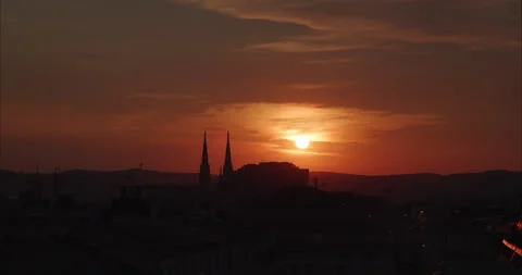 Vienna at sunset, Austria Stock Footage 251886945