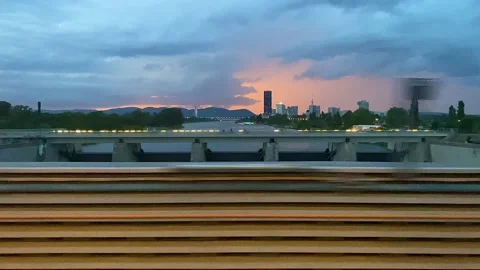 Vienna Sunset Summer Thunderstorm Stock Footage 201366394