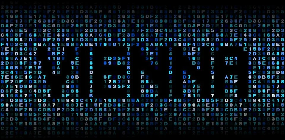 Vienna text on hex code illustration Stock Illustration