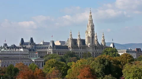 Vienna Town Hall Stock Footage 42496710
