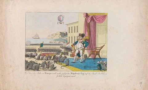 Vieren van Napoleons verjaardag op Sint Helena, 1815; Wie der - dies Jahr ... Stock Photos