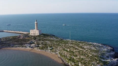 Vieste, lighthouse 5 Stock Footage 255676947