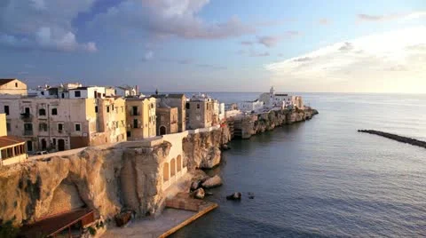  Vieste old town, Puglia, Italy Stock Footage