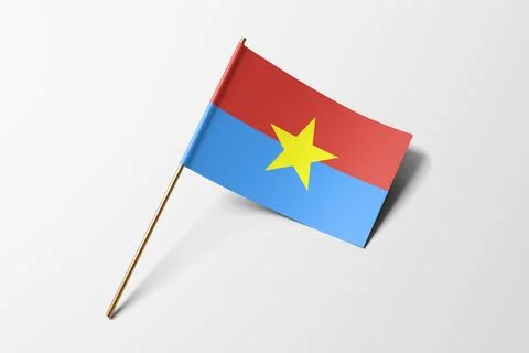 Viet Cong flag of small paper, isolated on white background Stock Illustration