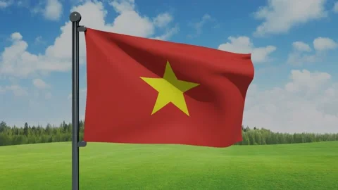Viet Nam Flag Stock Footage 153256914