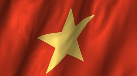Viet Nam Waving Flag Stock Footage 12374914