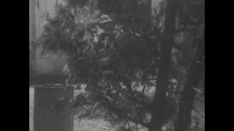 VIETNAM 1960s: Several men work in a courtyard outside a stone building with Stock Footage 342074670