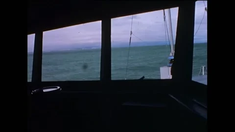 VIETNAM - 1966 - A shell explodes in the water as seen from a destroyer's Stock Footage 316679473