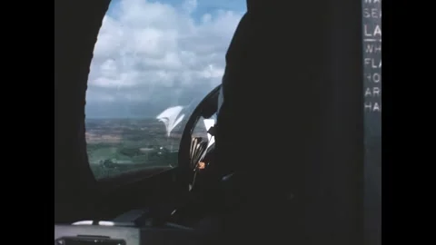 VIETNAM - 1966 - View from the cockpit of a US Marine F4H-1 Phantom jet as it Stock-Footage 340655142