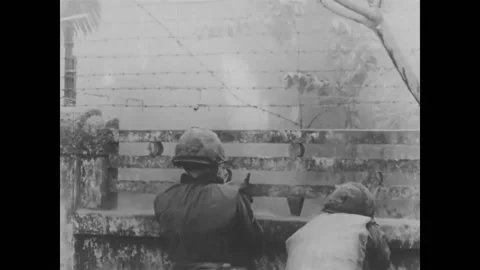 VIETNAM - 1968 - The violent Tet Offensive begins. Stock Footage 337889643