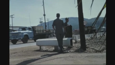 VIETNAM - 1969: Line crew operations - crew begins work on pole line Stock Footage 343933093