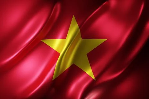 Vietnam 3d flag Stock Illustration