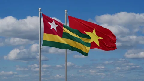 Vietnam and Togo two flags Stock Footage 288175177