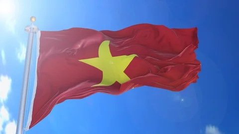 Vietnam animated flag pack in 3D and green screen Stock Footage 119931648