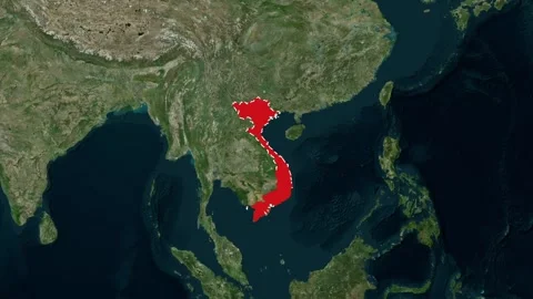 Vietnam Border Highlighted Zoom Map Animation 4K 스톡 동영상 330383493