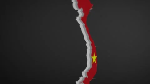Vietnam Border Map Intro Animation Stock Footage 205036453