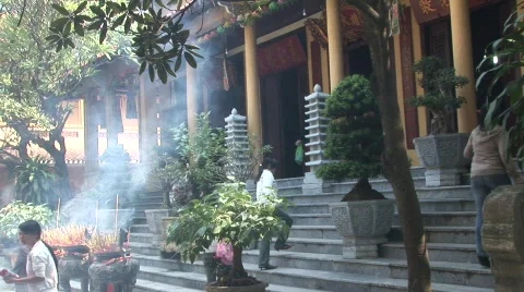 Vietnam Buddhist temple Stock Footage 289294