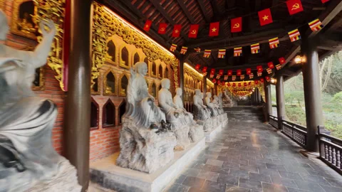 Vietnam Buddhist temple visual day Stock Footage 344347084
