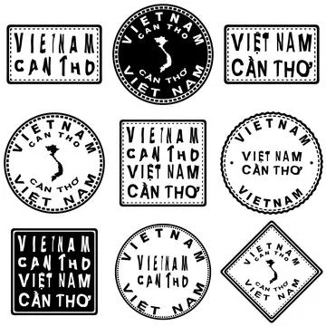 Vietnam Can Tho Seal Map Design Stock Illustration