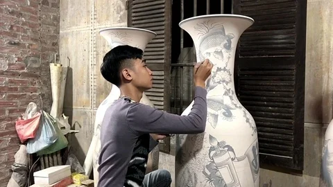 Vietnam ceramics workshop Stock Footage 104808621