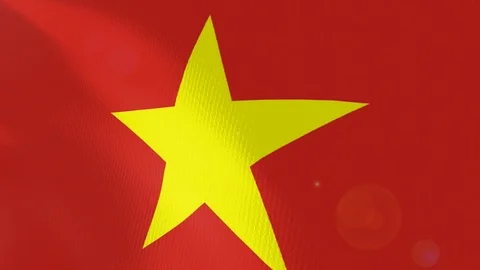 Vietnam closeup flag animation Stock Footage 102276854