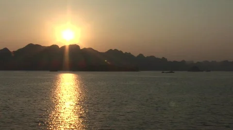 Vietnam coast sunset Stock Footage 290551