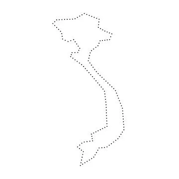 Vietnam dotted outline vector map Stock Illustration
