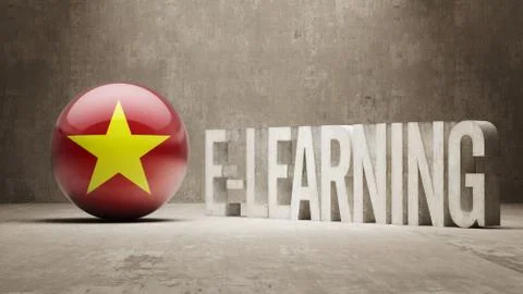 Vietnam. E-Learning  Concept Illustrazione stock