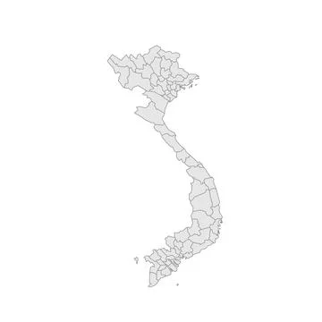 Vietnam editable vector political map EPS Stock Illustration