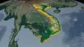 Vietnam extruded. Bumps shaded. 4k or 4k+ Resolution