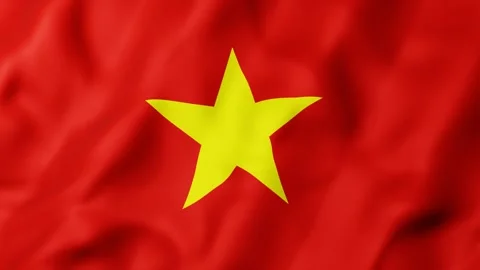 Vietnam flag 3d animation, Red flag with a golden star waves in the wind Stock-Footage 337088005