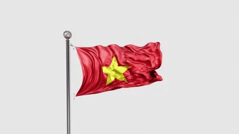 Vietnam Flag  Animation Loop Include Alpha 3D Rendering Stock-Footage 282986348