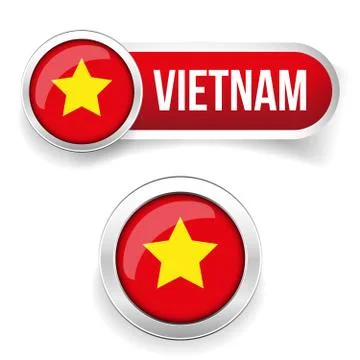 Vietnam flag button Stock Illustration