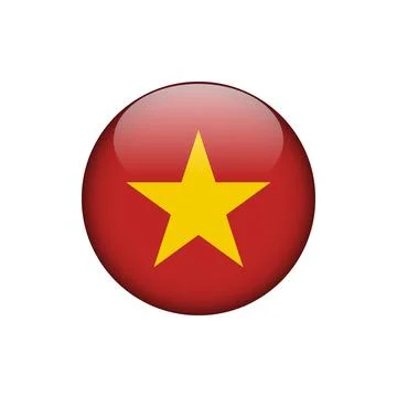 Vietnam Flag Circle Button Vector Template Illustrazione stock