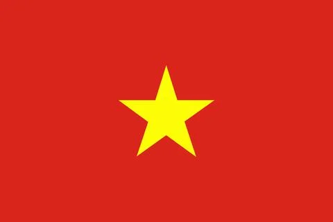 Vietnam flag – flat red vector symbol Stock Illustration