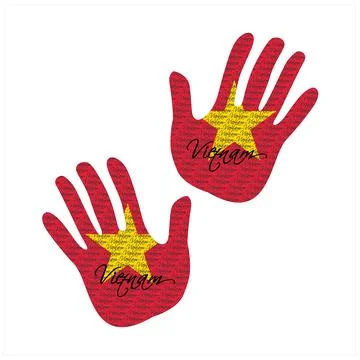Vietnam flag hand vector Stock Illustration