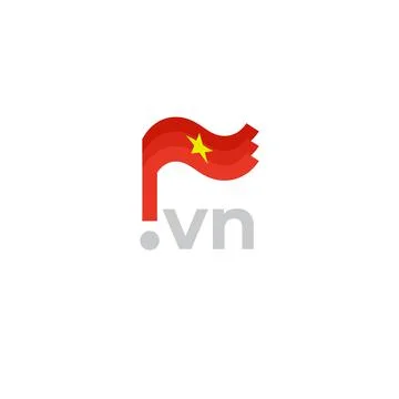 Vietnam flag icon. Original simple design of the vietnamese flag, map marker Stock Illustration