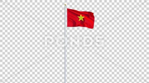 Vietnam flag, long shot, isolated with alpha channel Stock Photos