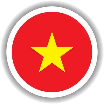 Vietnam flag round shape Stock Illustration
