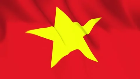Vietnam Flag Seamless Loop 4k 60fps on Sky Background Stock Footage 340346434