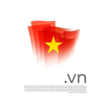 Vietnam flag. Vector stylized design national poster on a white background Stock Illustration