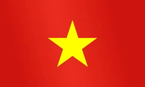 Vietnam flag vector. Yellow star on red background Stock Illustration