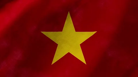 Vietnam flag waving background with real fabric texture Stockbeeldmateriaal 291600445