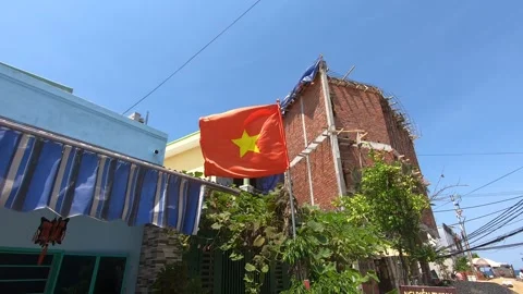 Vietnam Flag is waving on the wind Stock Footage 130796176