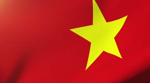 Vietnam flag waving in the wind. Looping sun rises style.  Animation loop Stock Footage 48980889