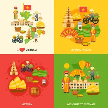 Vietnam Flat Set Stockillustratie
